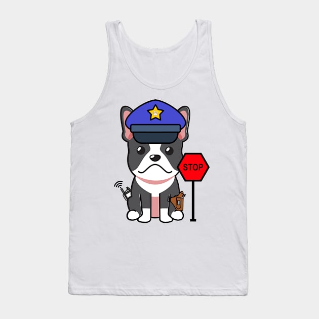 Funny French Bulldog Policeman Tank Top by Pet Station